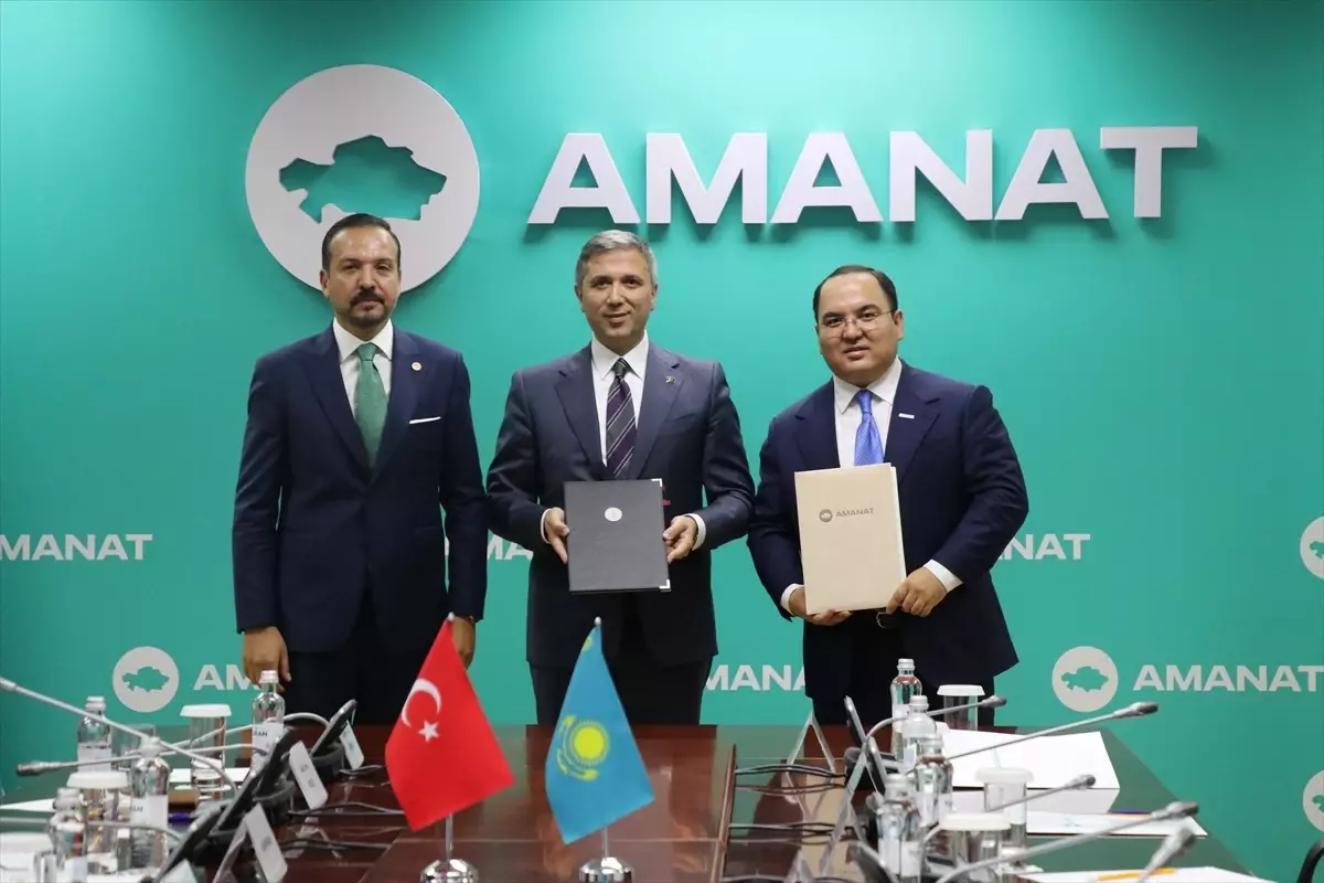 AK Parti ile Kazakistan'ın Amanat Partisi arasında 'İşbirliği Mutabakat Zaptı' imzalandı