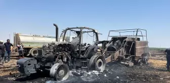 Aksaray Eskil'de Yangın: Balya Makinesi ve Traktör Kül Oldu