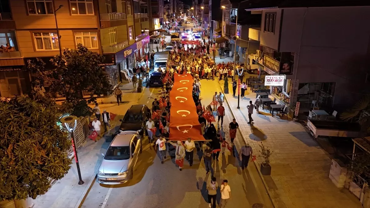 Alaçam'da 15 Temmuz Demokrasi ve Milli Birlik Yürüyüşü Gerçekleştirildi