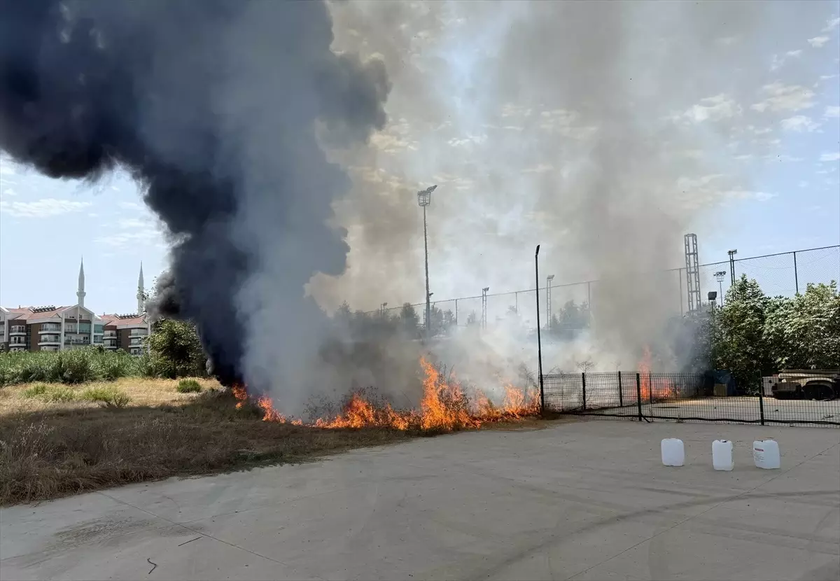 Alanya'da Otluk Alanda Yangın Söndürüldü