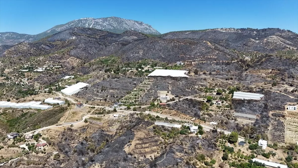 Antalya'daki Orman Yangını Havadan Görüntülendi