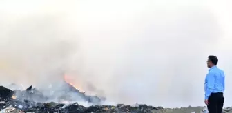 Alaşehir'de Çöp Alanında Yangın Söndürüldü