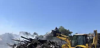 Merzifon'da Kereste Deposunda Yangın Çıktı