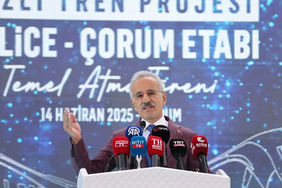 Ankara-Kırıkkale-Çorum-Samsun Hızlı Demiryolu Projesi'nde 'Delice-Çorum' etabının temeli atıldı