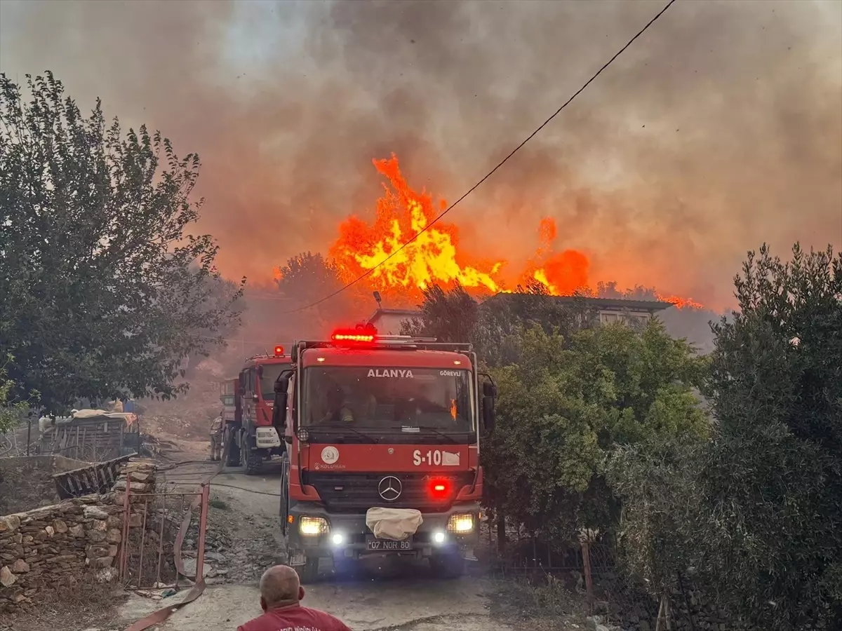 Alanya'da Orman Yangınına Müdahale Devam Ediyor