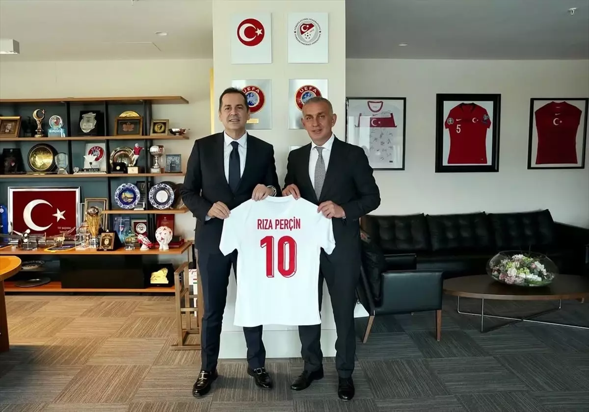 Antalyaspor Başkanı Rıza Perçin, TFF Başkanı Hacıosmanoğlu'nu Ziyaret Etti