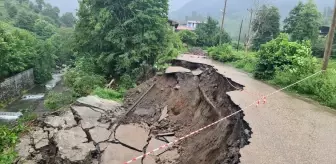 Artvin'de Heyelan Nedeniyle İki Köy Yolu Kapandı