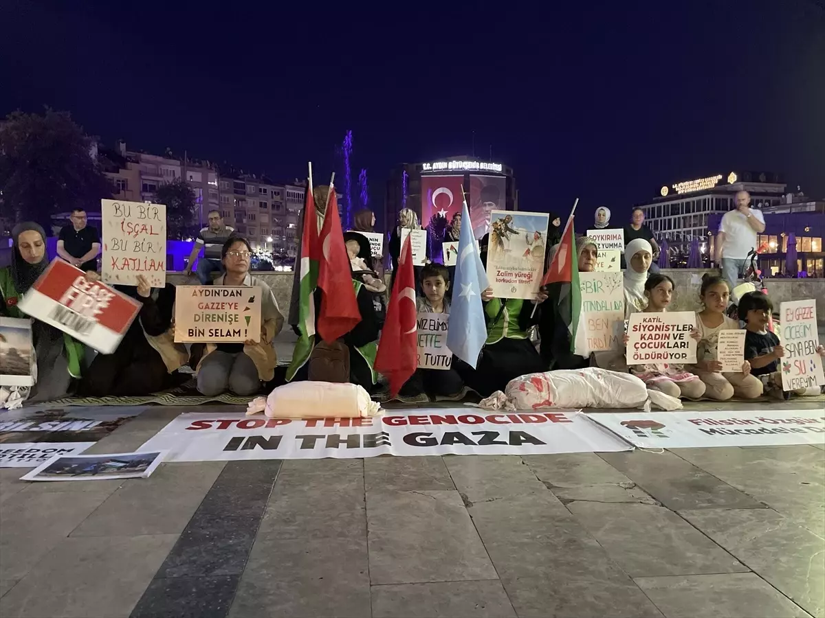 Aydın'da Gazze Saldırılarına Tepki: Oturma Eylemi Gerçekleştirildi