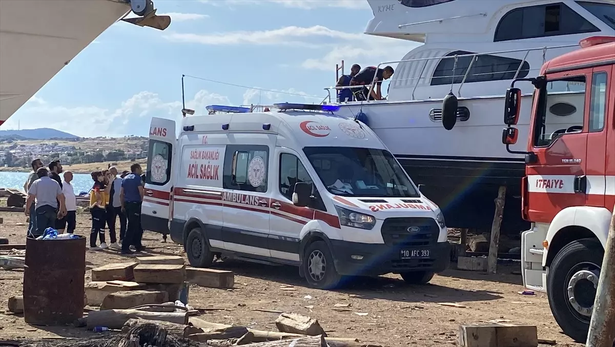 Ayvalık'ta Yatta Tadilat Yaparken Düşme Olayı
