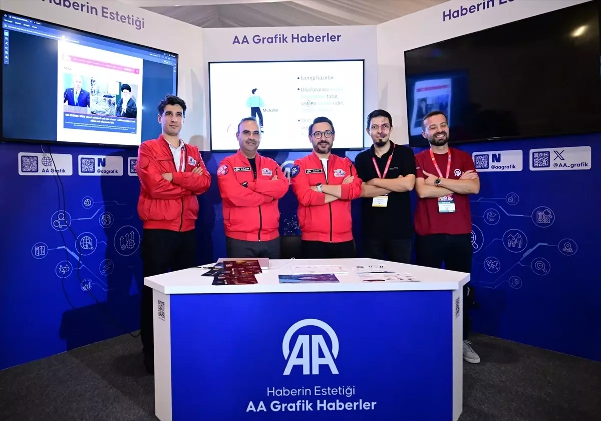 Bakan Kacır ve AA Genel Müdürü Karagöz TEKNOFEST'te Grafik Standını İnceledi