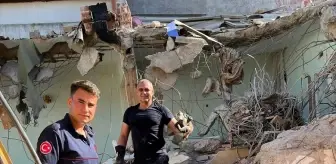 Edremit'te Sıkışan Kedi İtfaiye Ekiplerince Kurtarıldı