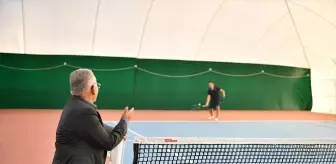 Başkan Büyükkılıç, balon tenis kortlarını ziyaret etti