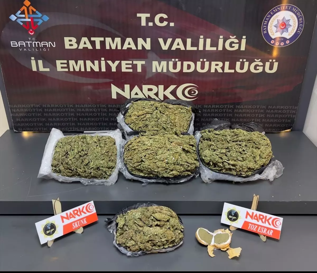 Batman'da Uyuşturucu Operasyonu: 4,5 Kilo Skunk Ele Geçirildi