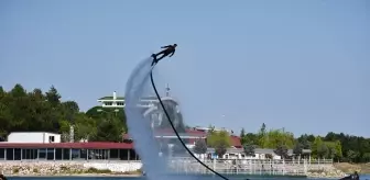 Bilecik'te Gölpark Fest'te Flyboard Gösterisi