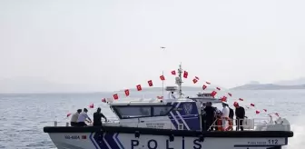 Bodrum'da Şehit Komiser Ekrem Uyar kontrol botu denize indirildi