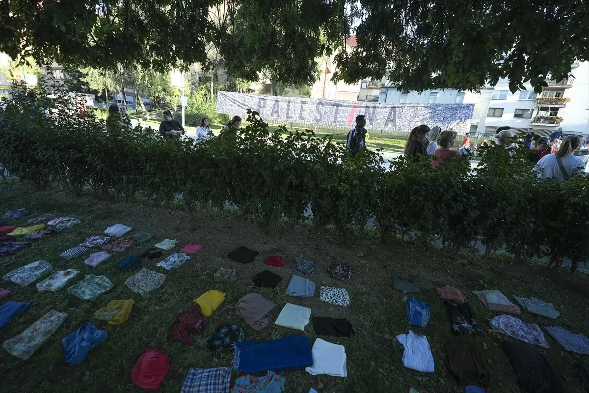 Saraybosna yakınlarında İsrail'in Gazze'deki soykırımına karşı protesto düzenlendi