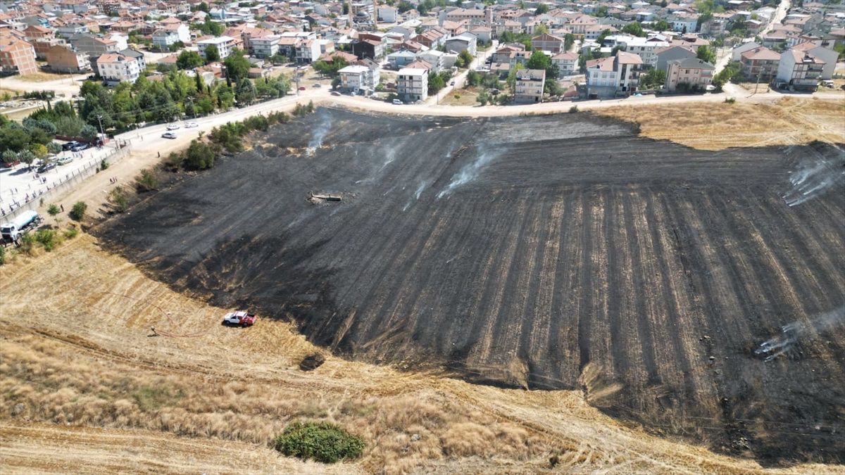İnegöl'de Anız Yangını Korkuttu