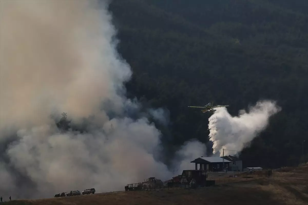 Bursa'da Orman Yangınına Havadan ve Karadan Müdahele Devam Ediyor