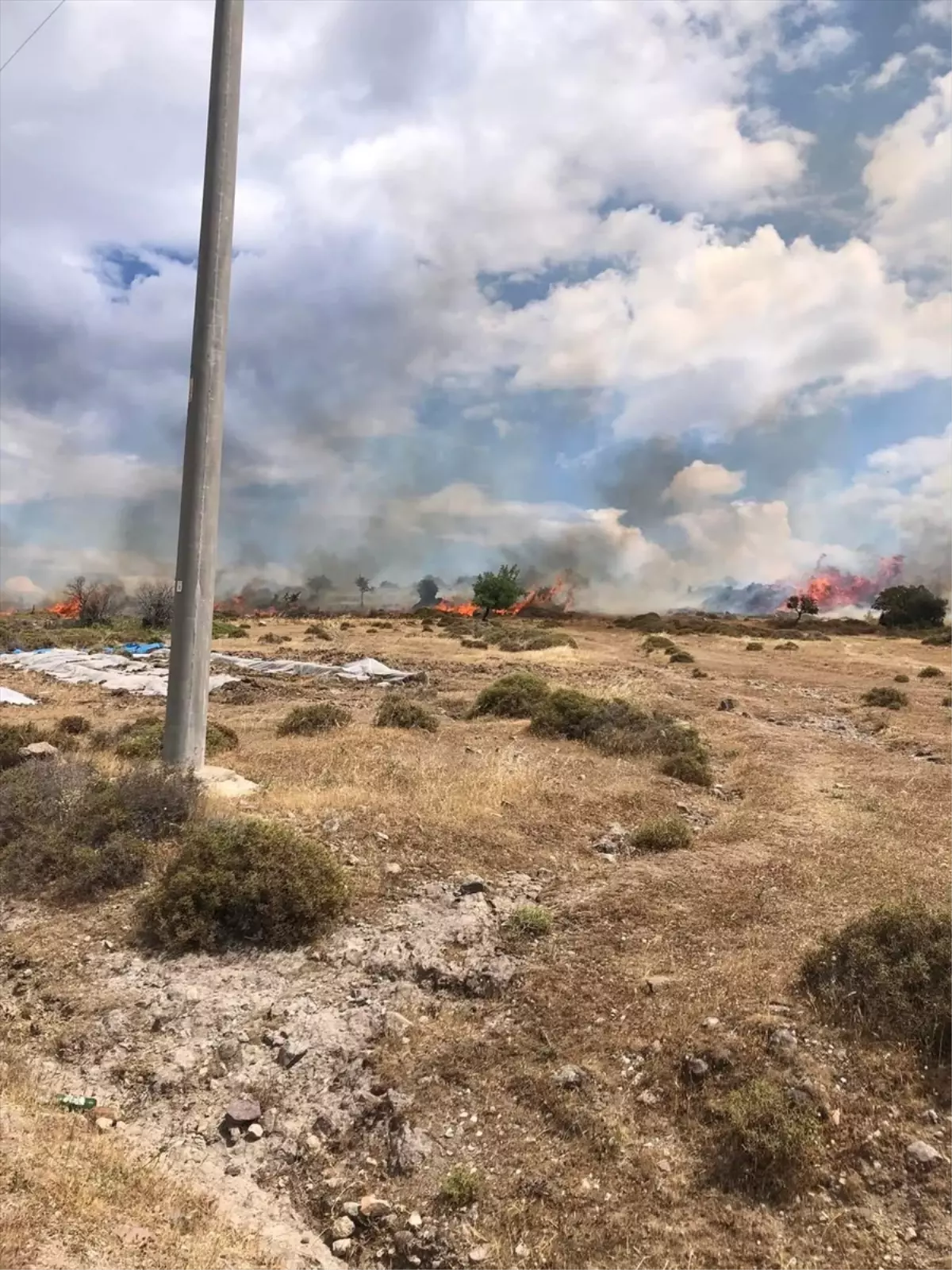 Çanakkale'de Otluk Alanda Yangın Kontrol Altına Alındı