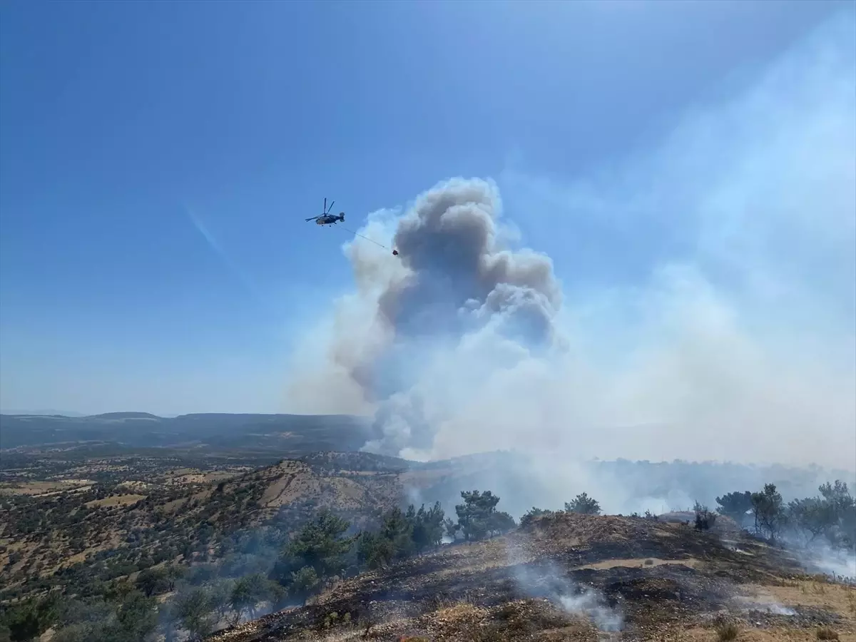Çanakkale'de Tarım Arazisinde Yangın Kontrol Altına Alınıyor