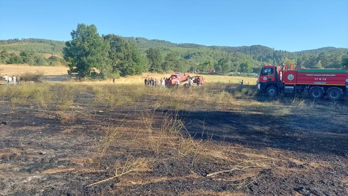 Çanakkale Yenice'de Tarım Arazisinde Yangın Çıktı
