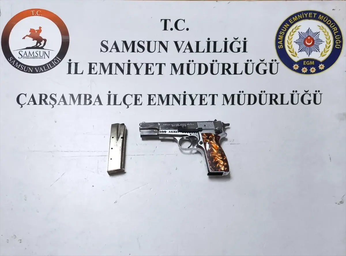 Samsun'da Ruhsatsız Tabanca Ele Geçirildi