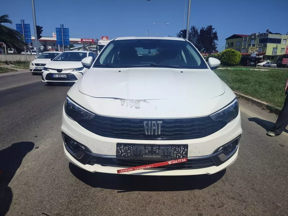Samsun'da Otomobil Motosiklete Çarptı: 1 Yaralı