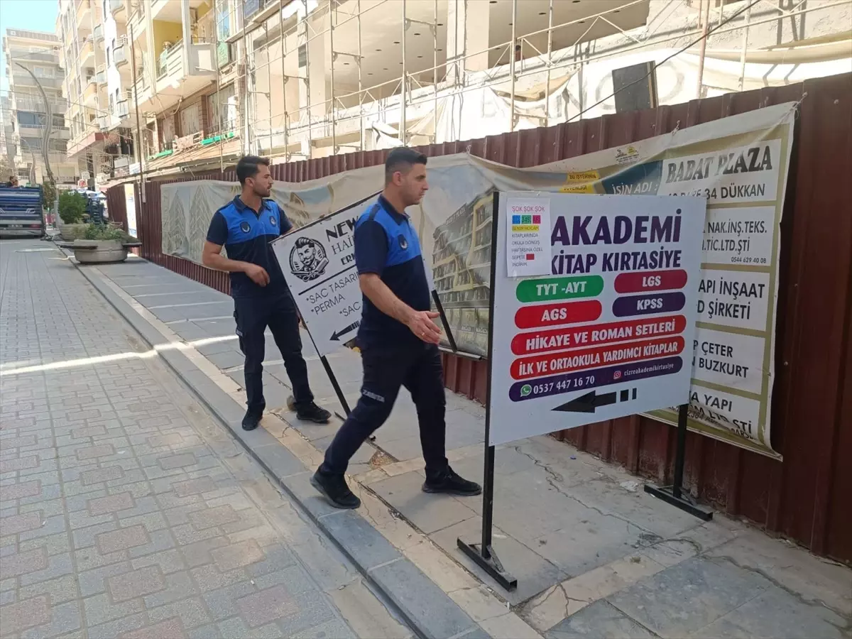 Cizre'de Zabıta Ekipleri Kaldırım İşgallerine Müdahale Etti