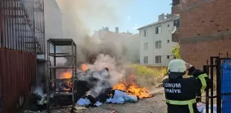 Çorum'da Tekstil Firmasında Yangın Çıktı