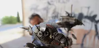 Nurettin Çakmak'tan Metal Atıklardan Kauai Kuşu Heykeli