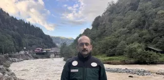 Rize'de Dere Yataklarındaki Su Seviyesi Tehlikeli Boyutlarda