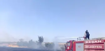 Edirne'nin Keşan İlçesinde Anız Yangını Söndürüldü