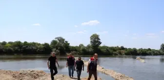 Edirne'de Meriç Nehri'nde Su Seviyesi Düşüşü