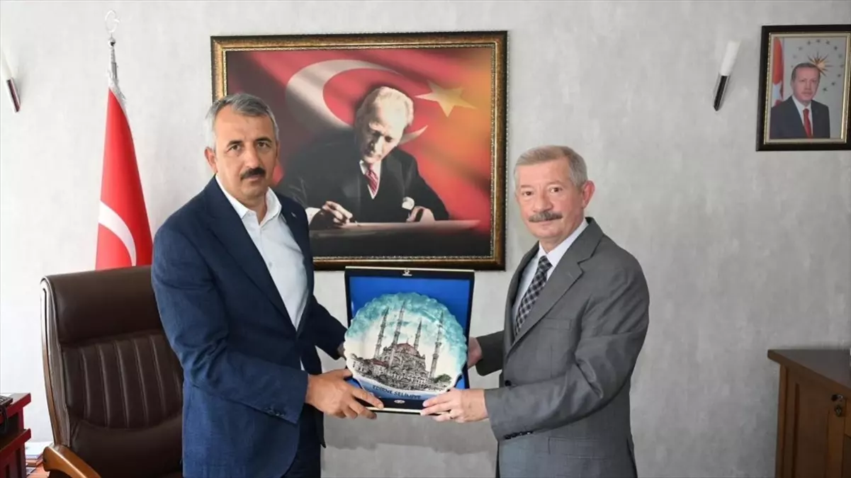 Edirne Valisi Yunus Sezer, Keşan Kaymakamı Aziz Mercan'ı Ziyaret Etti