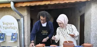 Emine Erdoğan, Nevşehir'de Türk Mutfağı Haftası kapsamında yoğurt mayaladı