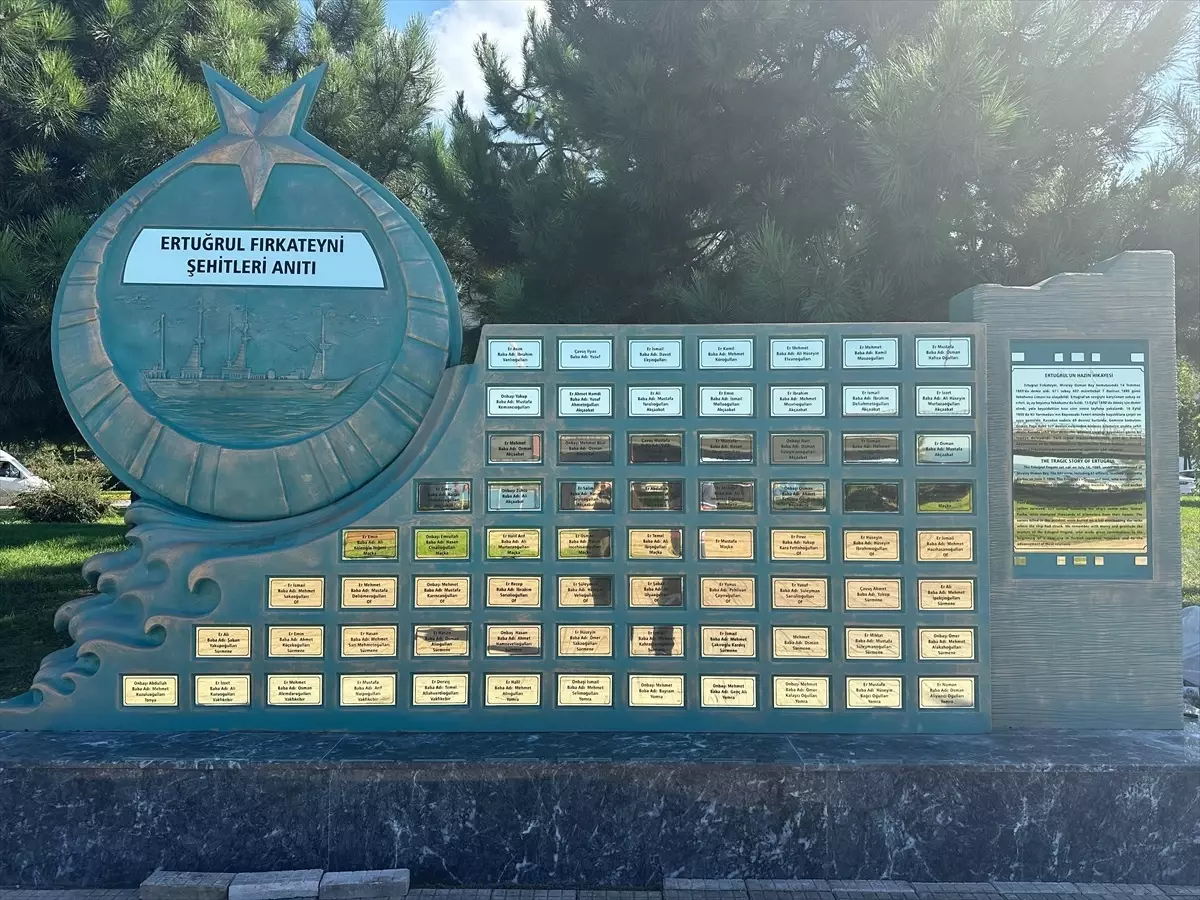 Ertuğrul Fırkateyni'nde şehit olan 71 Trabzonlu askerin anısına anıt yapıldı