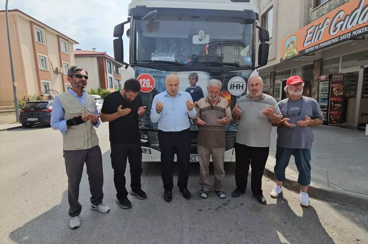 Erzincan'dan Filistin ve Suriye'ye İnsani Yardım Tırı Uğurlandı