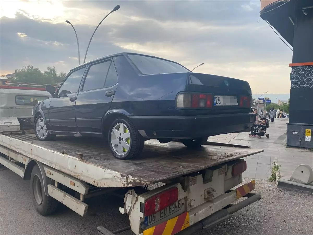 Erzurum'da Drift Atan Sürücüye 48 Bin Lira Ceza
