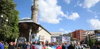 Erzurum'da Gazze'ye destek yürüyüşü yapıldı