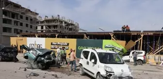 Erzurum'da Beton Mikserinin Park Halindeki 8 Araca Çarpması Sonucu Sürücü Yaralandı