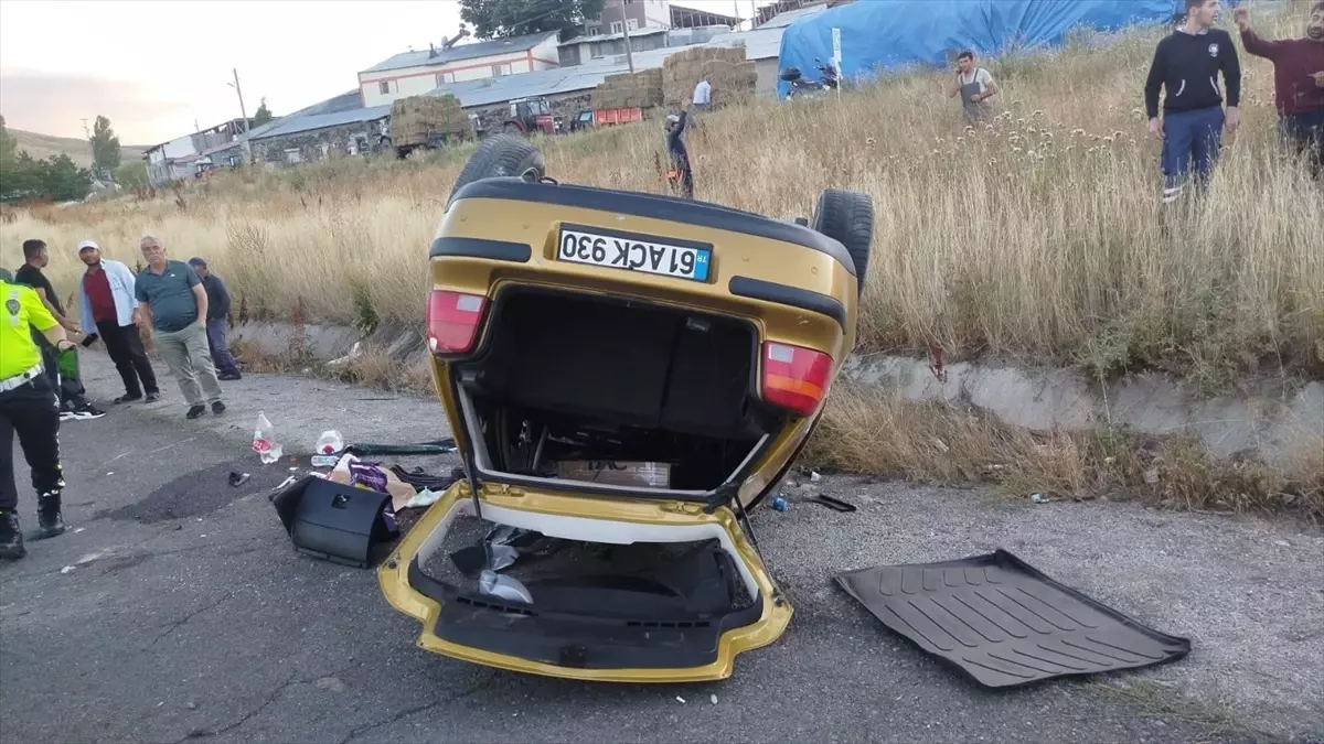 Erzurum'da Takla Atan Otomobilde Bir Kişi Hayatını Kaybetti