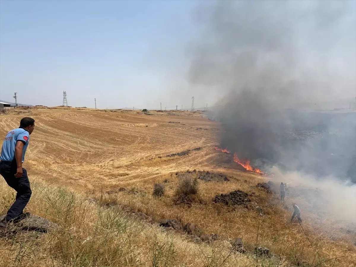 Gaziantep'te 300 Dönümlük Alanda Anız Yangını Çıktı