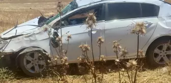 Gaziantep'te Araziye Devrilen Otomobilin Sürücüsü Yaralandı