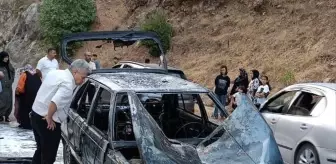 Gaziantep'te Seyir Halindeki Otomobil Yandı