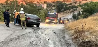 Gölbaşı'nda Seyir Halindeki Otomobil Alev Aldı