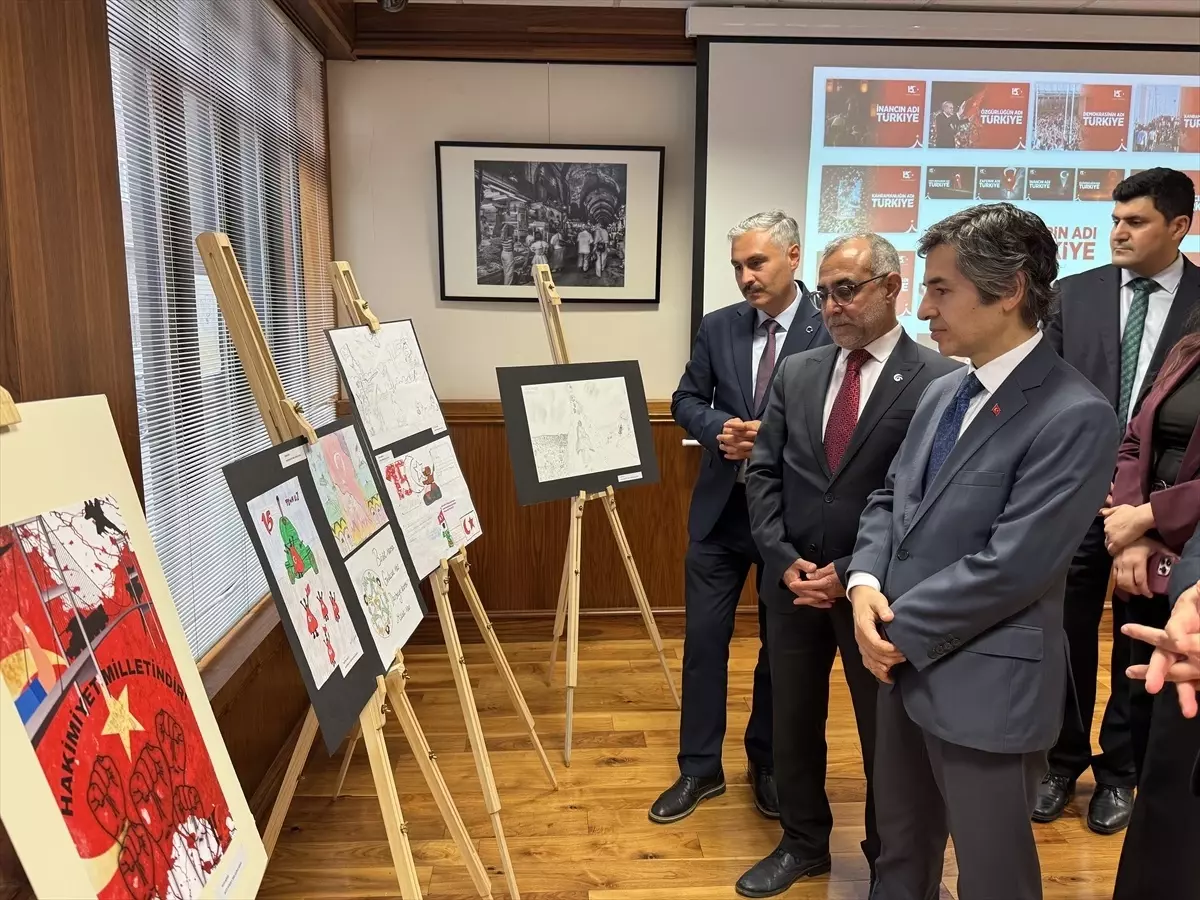 İngiltere'de yaşayan Türk çocuklar, 15 Temmuz'u resimle anlattı