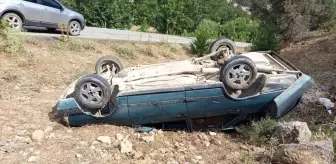 Isparta'da Şarampole Devrilen Araçta Sürücü Yaralandı