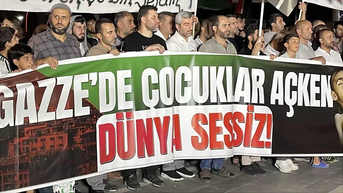 İsrail'in Gazze'ye saldırıları Diyarbakır'da protesto edildi