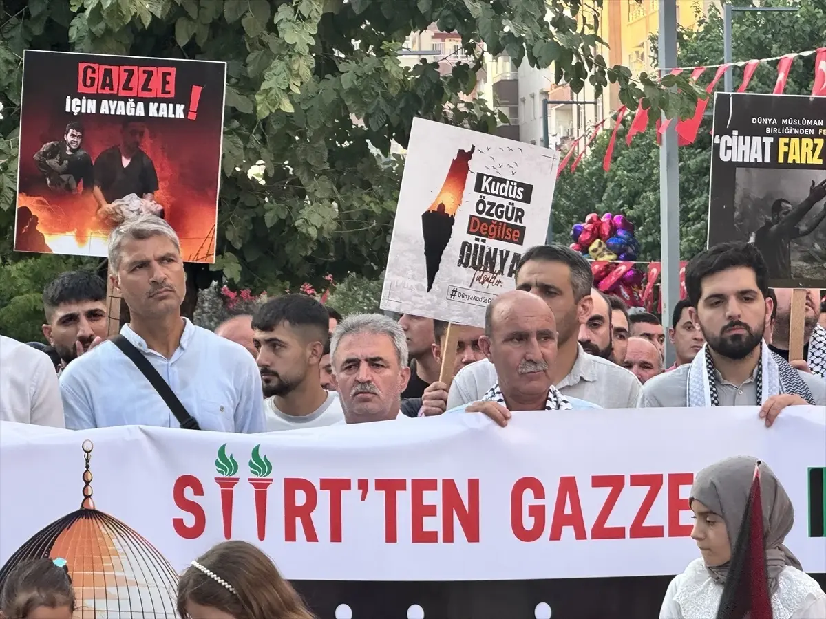 İsrail'in Gazze'ye saldırıları Siirt'te protesto edildi