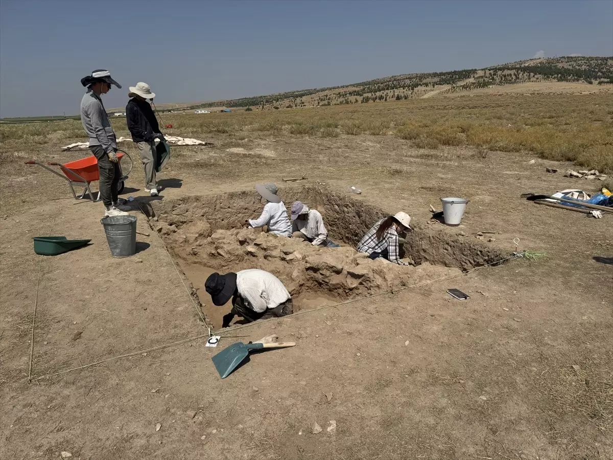 Japon Arkeologlar, Bolvadin'deki Üçhöyük Kazısına Öğrencileriyle Katıldı